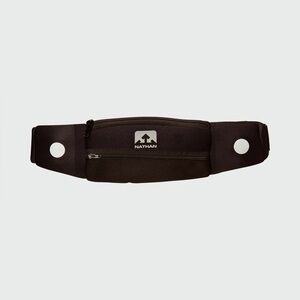 Natan Black Running Waist Belt with Reflective Dots and Zippered Pockets